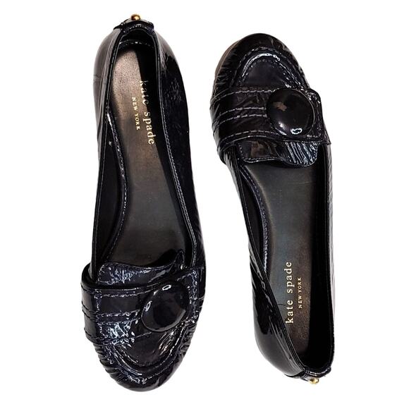 Kate Spade New York Patent Leather Whipstitch Trim Loafers Black Womens Size 7.5 - Picture 10 of 10